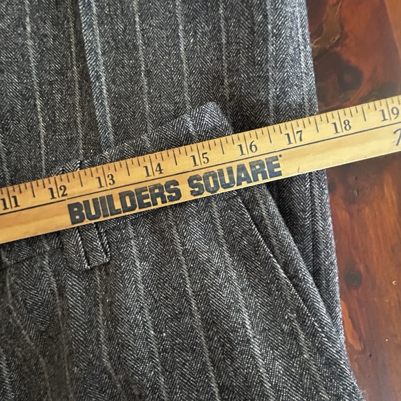 FACONNABLE Wool Cashmere Dress PANTS Women 10 Gray Pinstripe Career Tweed Office - Picture 12 of 14